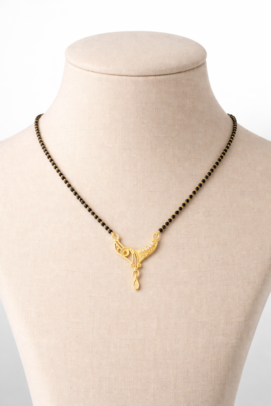 Gold-Plated Minimalist Mangalsutra with Elegant CZ Accent Pendant for Women