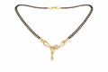 Gold-Plated Double Chain CZ Floral Mangalsutra with Teardrop Pendant for Women