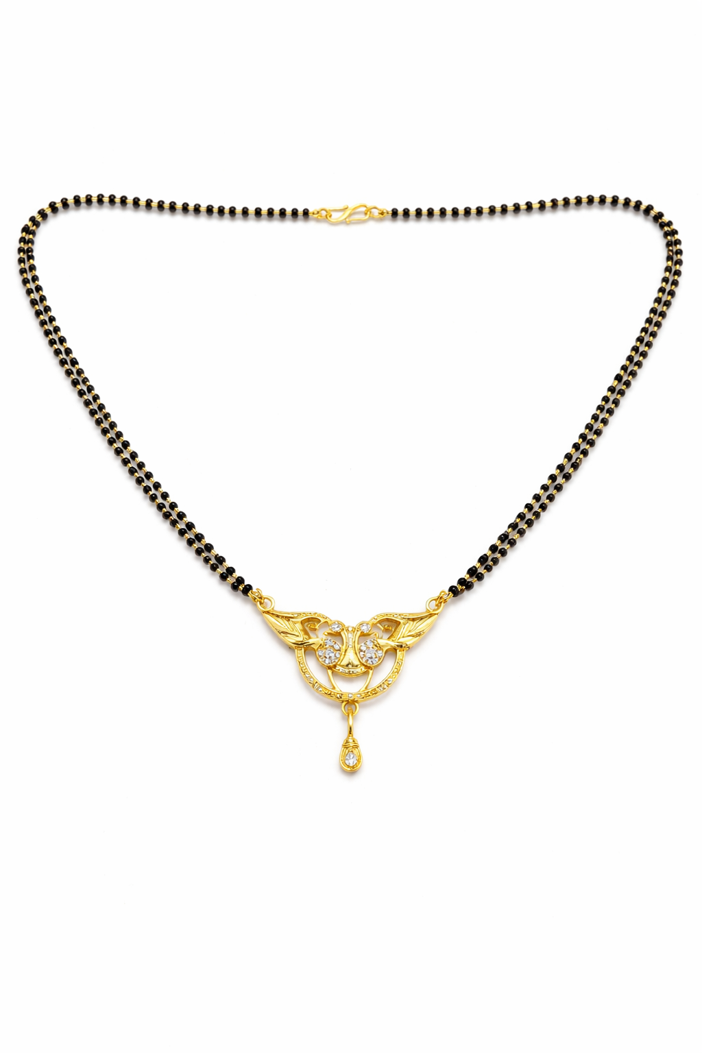 Elegant Gold-Plated Mangalsutra with Sparkling CZ Floral Pendant for Women