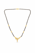 Gold-Plated Designer Mangalsutra with American Diamond Swirl Pendant for Women