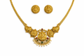 Temple Design Short Necklace Set with Goddess Motif