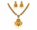 Traditional Temple Necklace Set with Matching Earrings | Antique Gold Plated Ethnic Jewellery