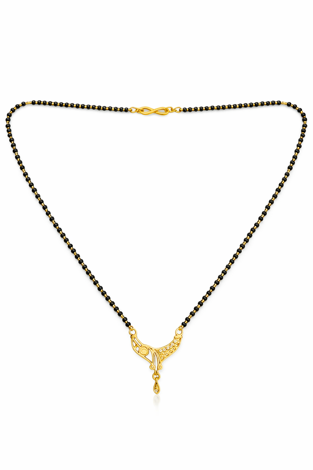 Gold-Plated Minimalist Mangalsutra with Elegant CZ Accent Pendant for Women
