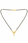 Gold-Plated Minimalist Mangalsutra with Elegant CZ Accent Pendant for Women