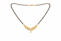 Gold-Plated Traditional Mangalsutra with American Diamond Leaf Design for Women