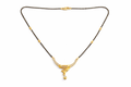 Gold-Plated Feather Design Mangalsutra with American Diamond Drop Pendant for Women