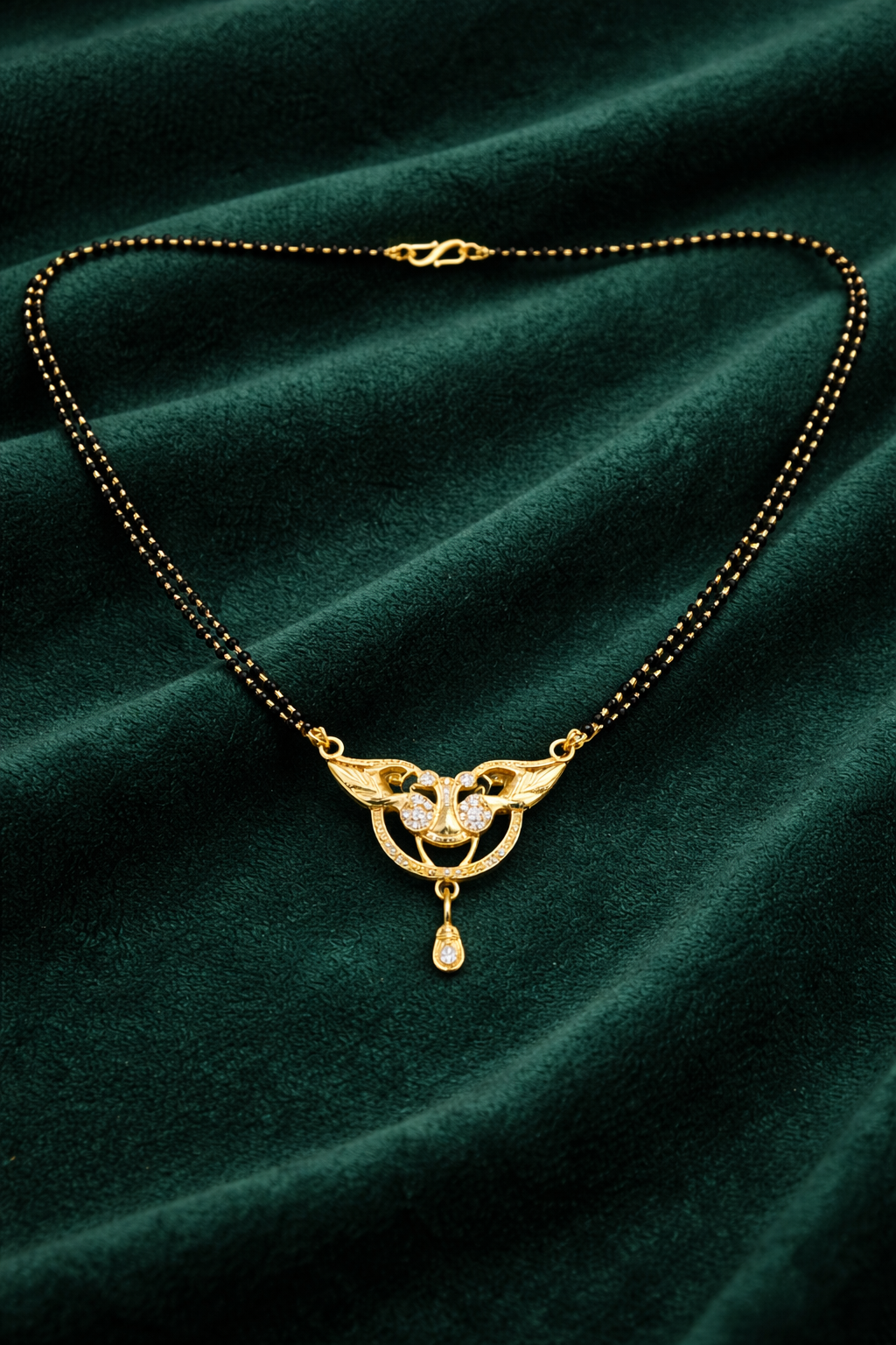 Elegant Gold-Plated Mangalsutra with Sparkling CZ Floral Pendant for Women