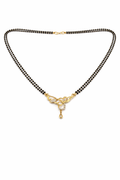 Gold-Plated Double Line Mangalsutra with American Diamond Twist Pendant for Women