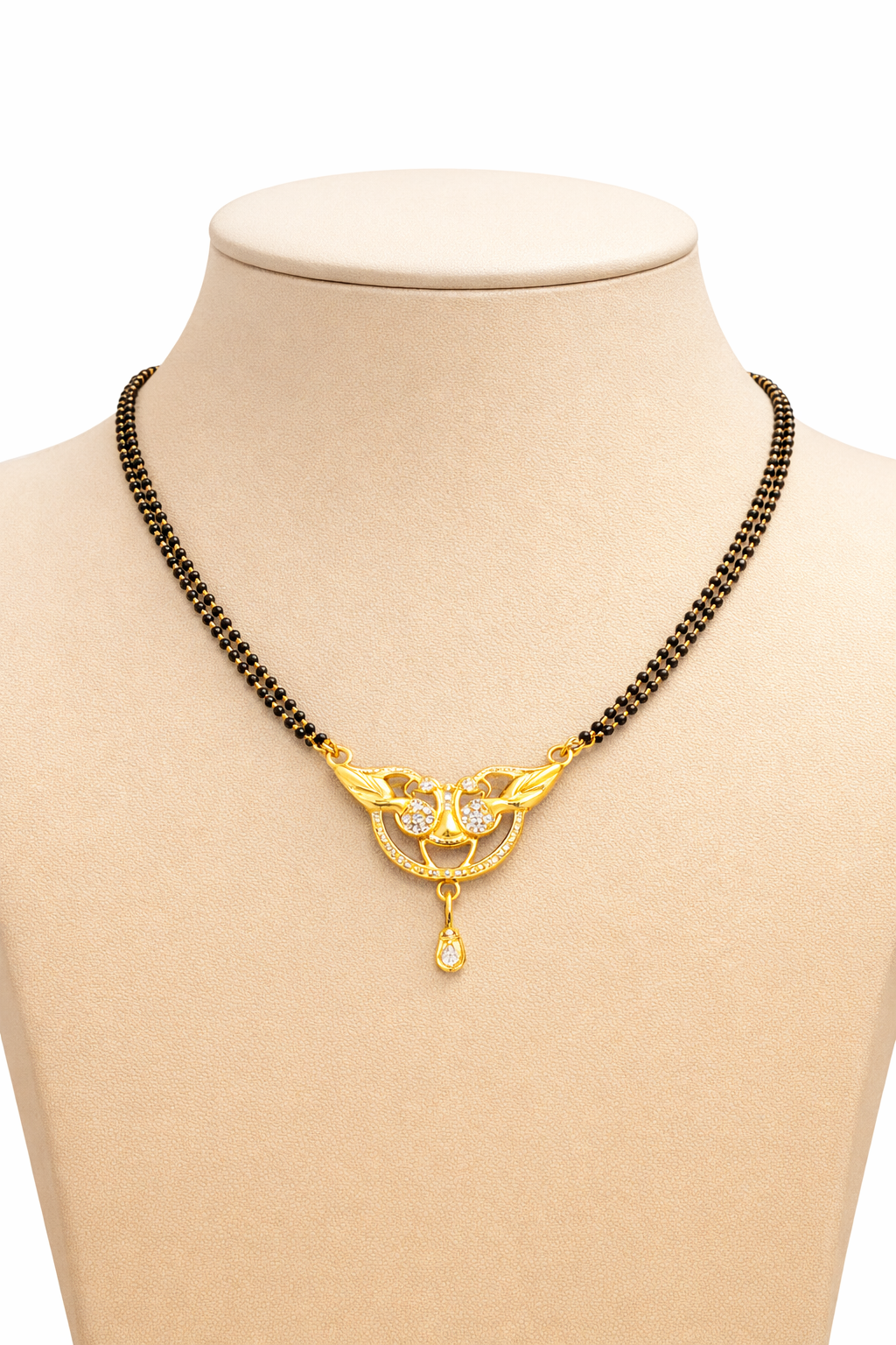 Elegant Gold-Plated Mangalsutra with Sparkling CZ Floral Pendant for Women