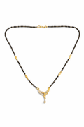 Gold-Plated Mangalsutra with American Diamond Wing Pendant for Women